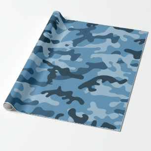 "BLAUE URBAN CAMOUFLAGE" GESCHENKPAPIER