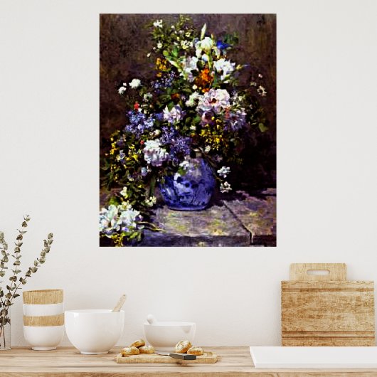 Blaue Vase von Renoir, Poster (Küche)