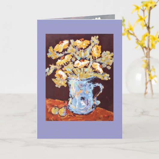 blaue Vasenkarte Karte (Gelbe Blume)