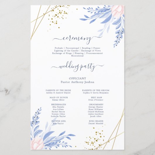 Blaue Vegetation Sukkulente Hochzeitsfeier (Rückseite)