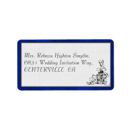 Blaue Velvet, Schwarz-Blüh-Hochzeit Adressaufkleber