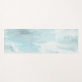 Blaue Venezianische Abstrakte Wasserfarbe Yogamatte (Vorderseite (Horizontal))