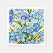 Blaue Vergissmeinnicht-Blumen Elegant Serviette (Vorderseite)