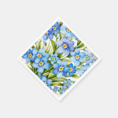 Blaue Vergissmeinnicht-Blumen Elegant Serviette (Ecke)