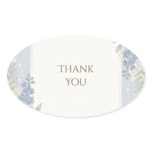 Blaue Vergissmeinnicht-Blumen-Spitze-Danke-Oval