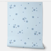 Blaue Vergissmeinnicht Blüten - Aquarell-Design Tapete (Abrollen)