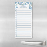 Blaue Vergissmeinnicht-Einkaufsliste Magnetischer Notizblock<br><div class="desc">Magnetische Einkaufsliste mit hübschen Vergissmeinnicht-Blumen im Blau. Fügen Sie Ihren Namen und den Zweck der Liste hinzu. Die Einkaufslisteeigenschaften praktischen Karokästen im Blau.</div>