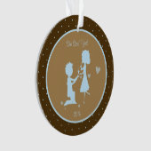 Blaue Verlobung sagte sie ja personalisierte Ornament (Vorderseite)