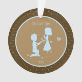 Blaue Verlobung sagte sie ja personalisierte Ornament (Vorderseite)