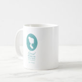 Blaue verlorenes Zitat-Geschenk Jane Austens gute Kaffeetasse (Vorderseite Links)