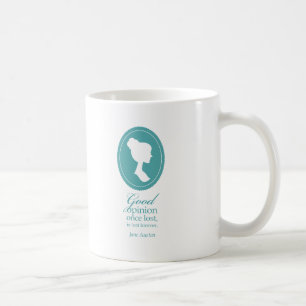 Blaue verlorenes Zitat-Geschenk Jane Austens gute Kaffeetasse