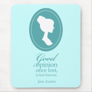 Blaue verlorenes Zitat-Geschenk Jane Austens gute Mousepad