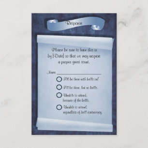 Blaue Verpflichtungserklärung Funny Response Card RSVP Karte