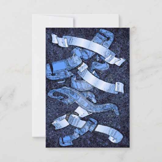 Blaue Verpflichtungserklärung Funny Response Card RSVP Karte (Rückseite)