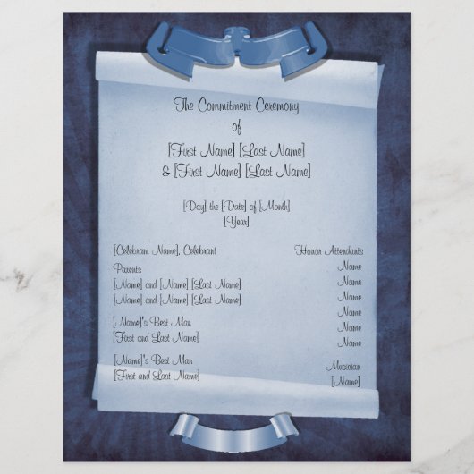 Blaue Verpflichtungsfeier für ein benutzerdefinier (Vorderseite)