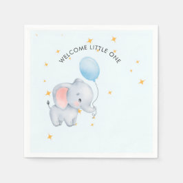 Blaue Verspielte Elefanten-Baby-Party Serviette