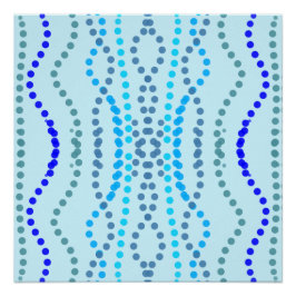 Blaue vertikale spitze Linien Poster