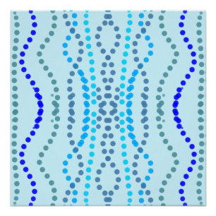 Blaue vertikale spitze Linien Poster