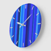 Blaue vertikale Streifen Große Wanduhr (Winkel)