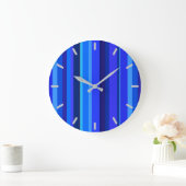 Blaue vertikale Streifen Große Wanduhr (Zuhause)