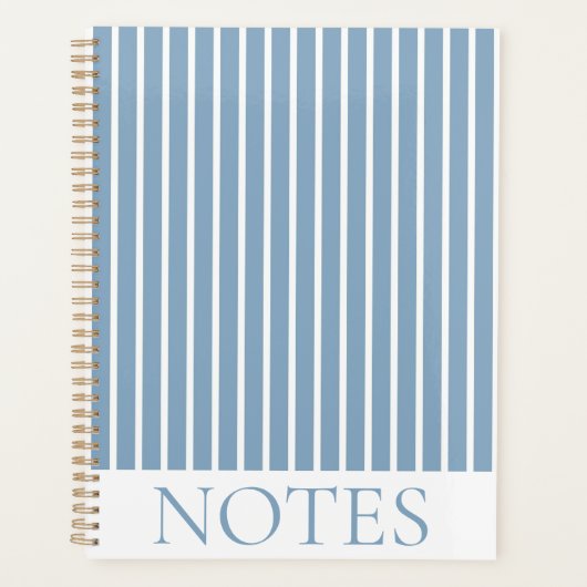 Blaue vertikale Streifen Moderne Minimalistisch Planer (Vorderseite)