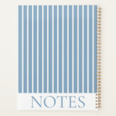 Blaue vertikale Streifen Moderne Minimalistisch Planer (Rückseite)