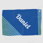 Blaue vertikale Streifen Name Moderner Spieler Gol Golfhandtuch (Horizontal)