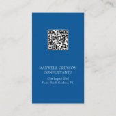 Blaue vertikale Visitenkarte Begleitkarte (Rückseite)