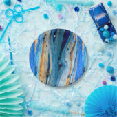 blaue verwitterte Stallplatten Pappteller (Party)