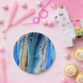 blaue verwitterte Stallplatten Pappteller (Party)