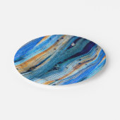 blaue verwitterte Stallplatten Pappteller (Schrägansicht)