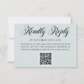 Blaue Verzauberte Kutsche Märchenhochzeit QR Code RSVP Karte (Vorderseite)