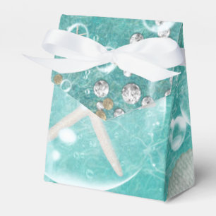 Blaue verzauberte Seesterne & Blasen Ozeanstrand Geschenkschachtel