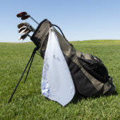 Blaue Verzierte Blumen Golfhandtuch (Gras)