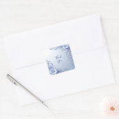 Blaue verzierte Blumen mit Perlen Aufkleber (Umschlag)
