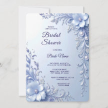 Blaue Verzierte Blumen mit Perlen Brause Shower Ei
