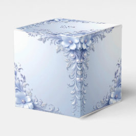 Blaue verzierte Blumen mit Perlen Geschenkbox Geschenkschachtel