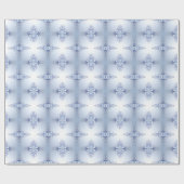 Blaue verzierte Blumen mit Perlen Geschenkpapier (Flach)