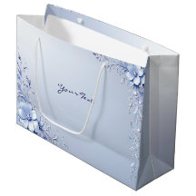 Blaue verzierte Blumen mit Perlen-Geschenktasche