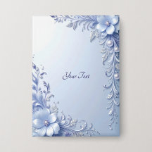 Blaue Verzierte Blumen mit Perlen Knopf