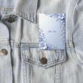 Blaue Verzierte Blumen mit Perlen Knopf Button (Insitu)