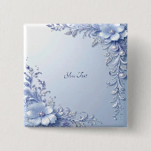 Blaue Verzierte Blumen mit Perlen Knopf