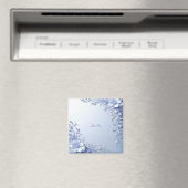 Blaue Verzierte Blumen mit Perlen Magnet (In Situ (Geschirrspüler))