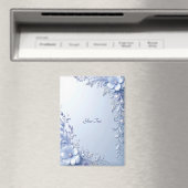 Blaue Verzierte Blumen mit Perlen Magnet (In Situ (Geschirrspüler))