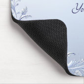 Blaue verzierte Blumen mit Perlen-Mauspad Mousepad (Ecke)