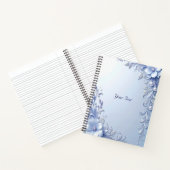 Blaue verzierte Blumen mit Perlen Notizbuch (Innenseite)