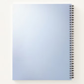 Blaue verzierte Blumen mit Perlen Notizbuch (Rückseite)