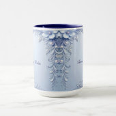 Blaue verzierte Blumen mit Perlen Tasse (Zentrum)
