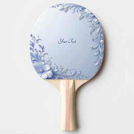 Blaue Verzierte Blumen Tischtennisschläger Tischtennis Schläger