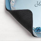 Blaue Verzierte Blumenmauspad Mousepad (Ecke)